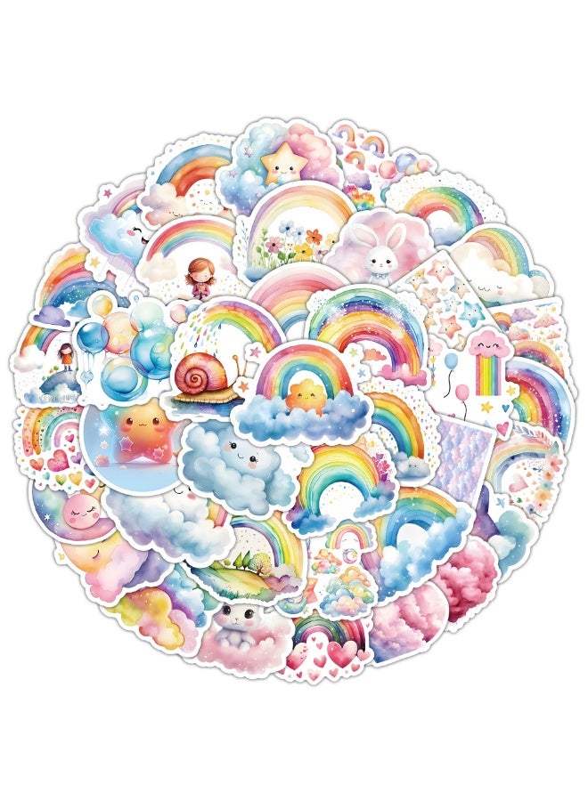 NIBEMINENT 50 Pcs Rainbow Little Star Deco Kit Waterproof Stickers, High Definition Printing Bright Colors, Suitable for Laptop Skateboard Luggage Water Bottle Guitar DIY - Image 1