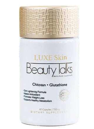 Luxe Skin Luxe Slim Beauty Talks 700mg  Glutathione + Chitosan for Fairer  Skin & Fat Burn | 60 Capsules | Antioxidant Formula | Best Price KSA |  Riyadh, Jeddah