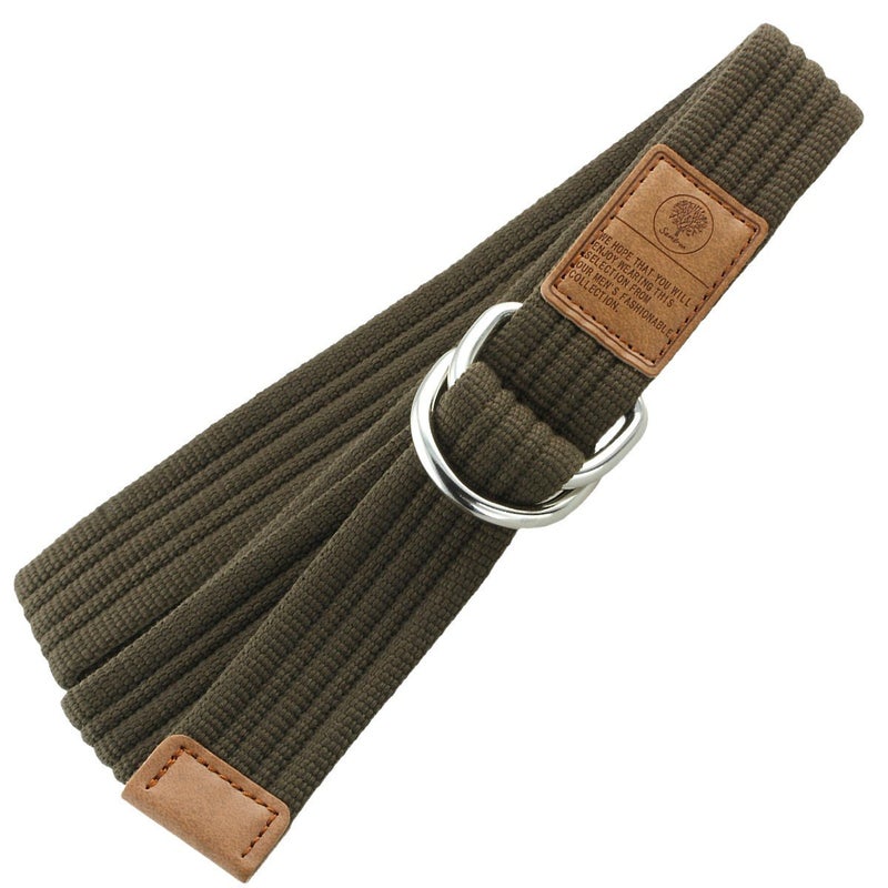 moonsix Canvas Web Belts for Men, Military Style D-ring Buckle Men's Belt, Army Green - Image 3