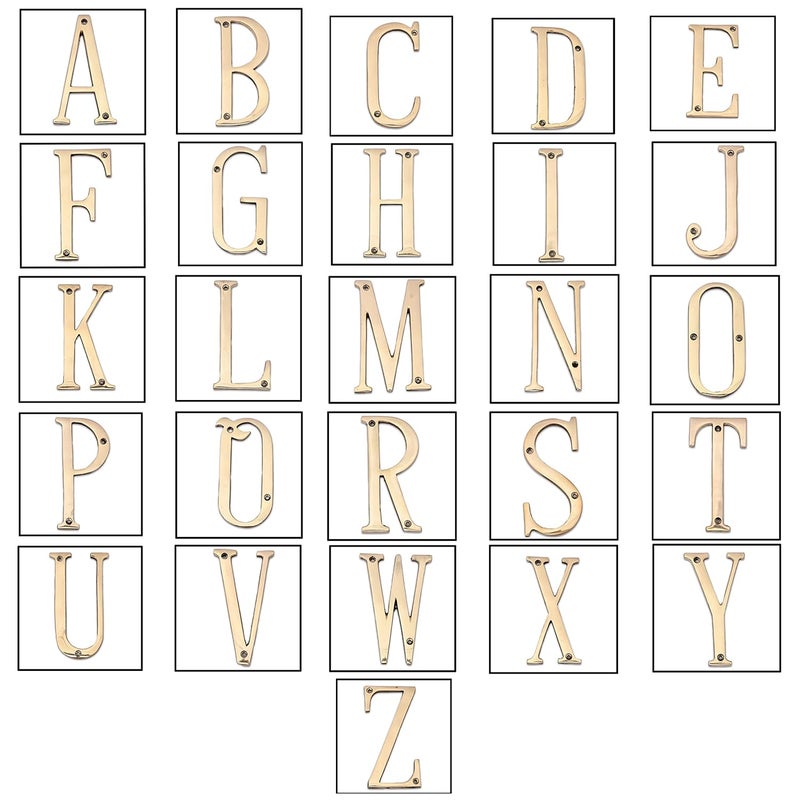 AargKraft 4 Brass House Hotel Door Name Wall Door Plaque Alphabet Letter E Size 4 Inches - Image 5