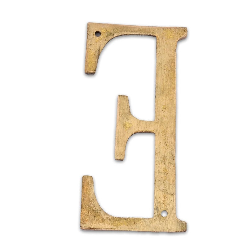 AargKraft 4 Brass House Hotel Door Name Wall Door Plaque Alphabet Letter E Size 4 Inches - Image 3