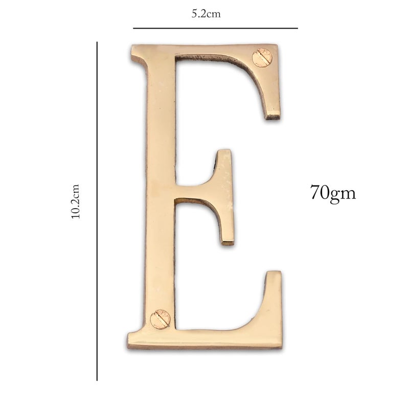AargKraft 4 Brass House Hotel Door Name Wall Door Plaque Alphabet Letter E Size 4 Inches - Image 4