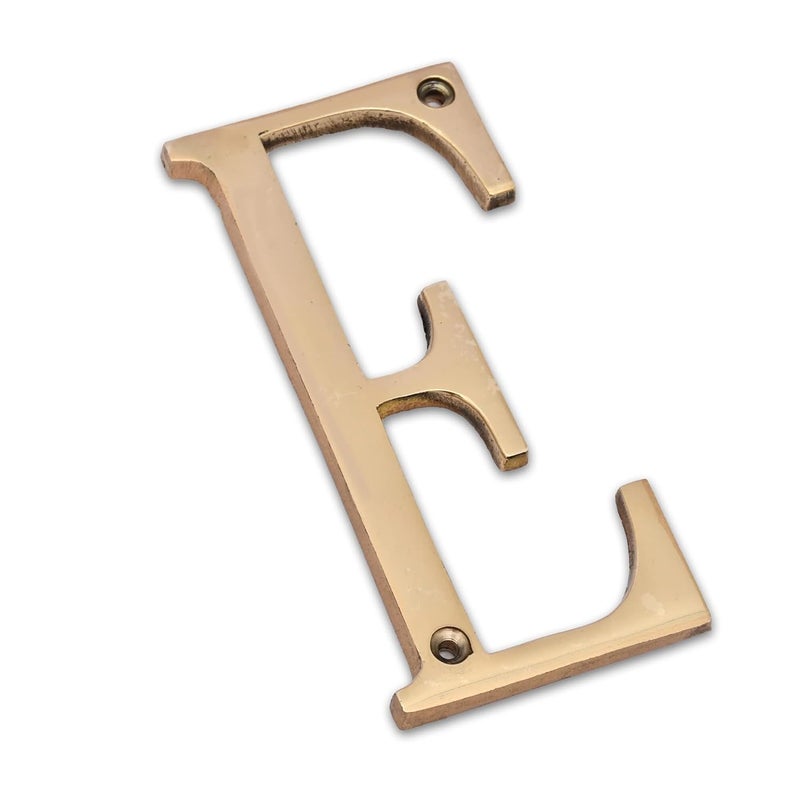 AargKraft 4 Brass House Hotel Door Name Wall Door Plaque Alphabet Letter E Size 4 Inches - Image 2