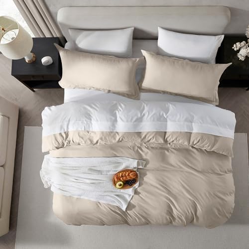 Nestl Linen Duvet Cover Full Size - Soft Double Brushed Full Size Duvet Cover Set, 3 Piece, with Zipper Closure, 1 Duvet Cover 80x90 inches and 2 Pillow Shams - Image 5