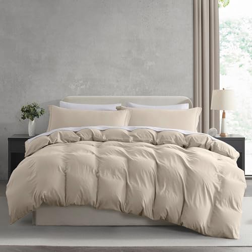 Nestl Linen Duvet Cover Full Size - Soft Double Brushed Full Size Duvet Cover Set, 3 Piece, with Zipper Closure, 1 Duvet Cover 80x90 inches and 2 Pillow Shams - Image 1