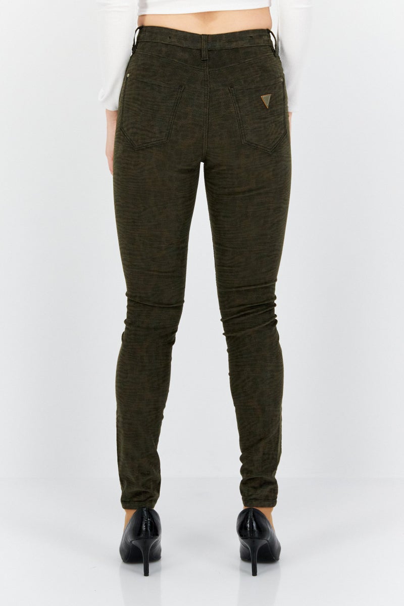 GUESS Women Regular Fit Stretchable Pants, Olive - Image 2