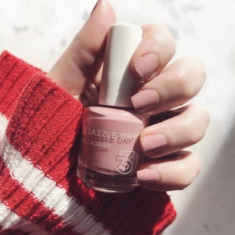 Dazzle Dry Nail Lacquer (Step 3) - Strawberry Macaron - A semi-sheer pale strawberry with lavender undertones. (0.5 fl oz) - Image 3