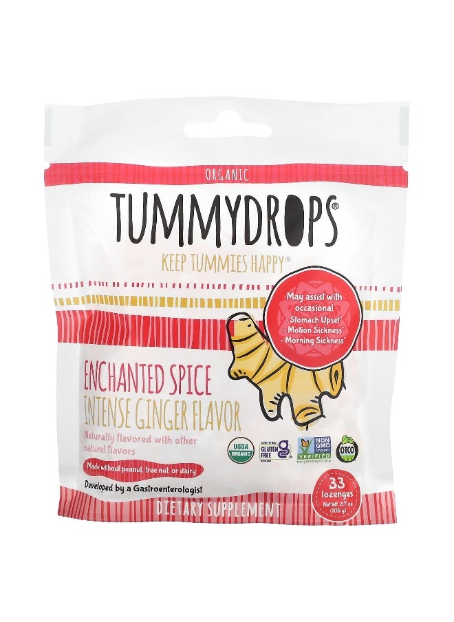 TUMMYDROPS Tummydrops, Organic Enchanted Spice Intense Ginger, 33 Lozenges  - Image 1