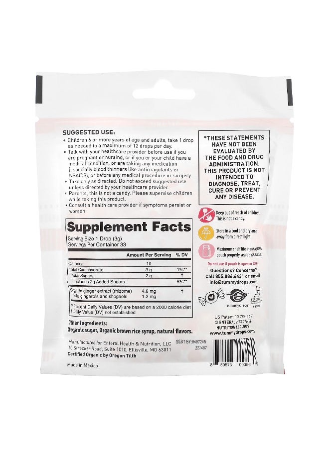 TUMMYDROPS Tummydrops, Organic Enchanted Spice Intense Ginger, 33 Lozenges  - Image 2