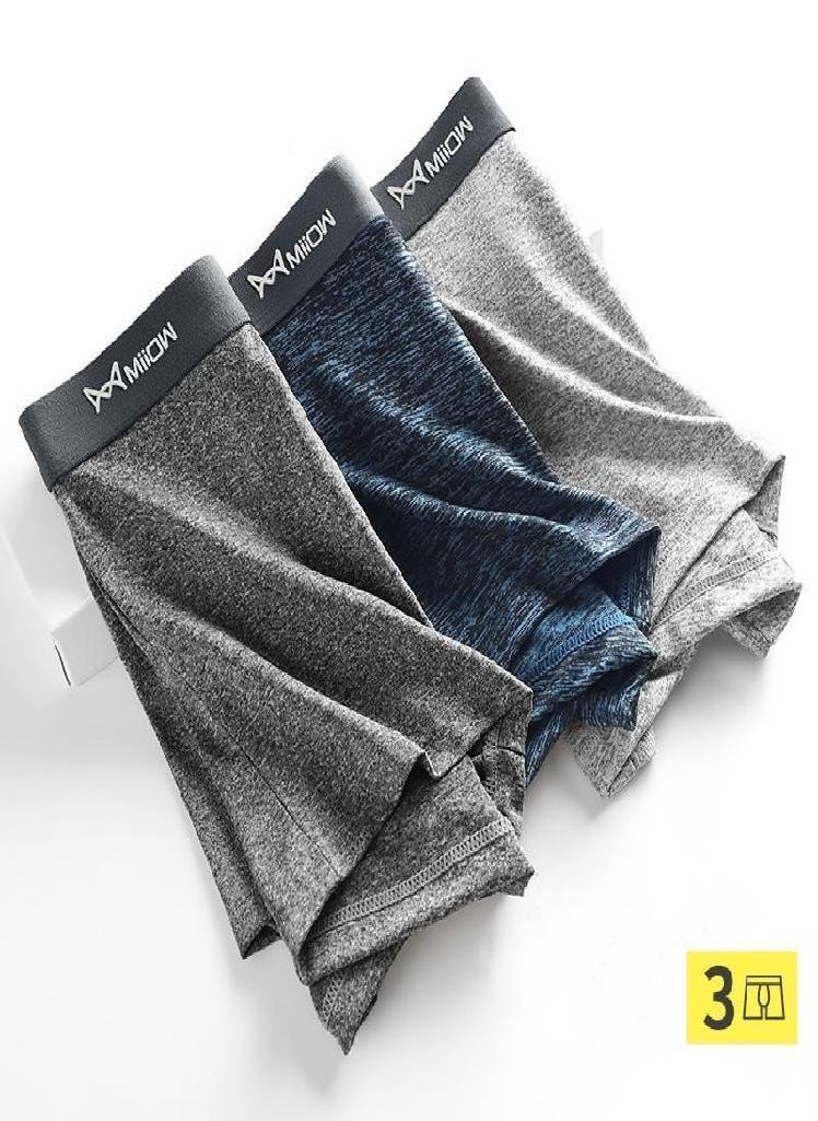 MIIOW - 3Pcs Antibacterial Cotton Man Underwear Men Boxer Underpants Breathable Men's Panties Bxoers Shorts Hombre - Image 1