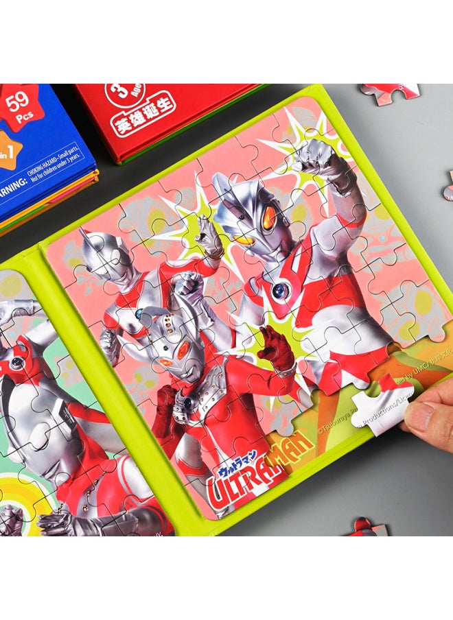 null - Classic Ultraman Magnetic Puzzle 3 To 6 Years Old Children Flat Figure 2 Baby Early Education 4 5 Boys Magnetic Toy-Color:Ultraman Magnetic Puzzle [level 2 + Level 3] - Image 1