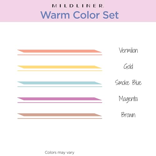 Zebra Pen Mildliner Dual-Tip Highlighter Set, Broad and Fine Point Tips, No Bleed, Ideal for Bible Highlighting, Journaling, Note-Taking and School Supplies, Assorted Warm Ink Colors, 5-Pack (78305) - Image 4