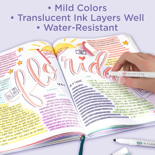 Zebra Pen Mildliner Dual-Tip Highlighter Set, Broad and Fine Point Tips, No Bleed, Ideal for Bible Highlighting, Journaling, Note-Taking and School Supplies, Assorted Warm Ink Colors, 5-Pack (78305) - Image 5