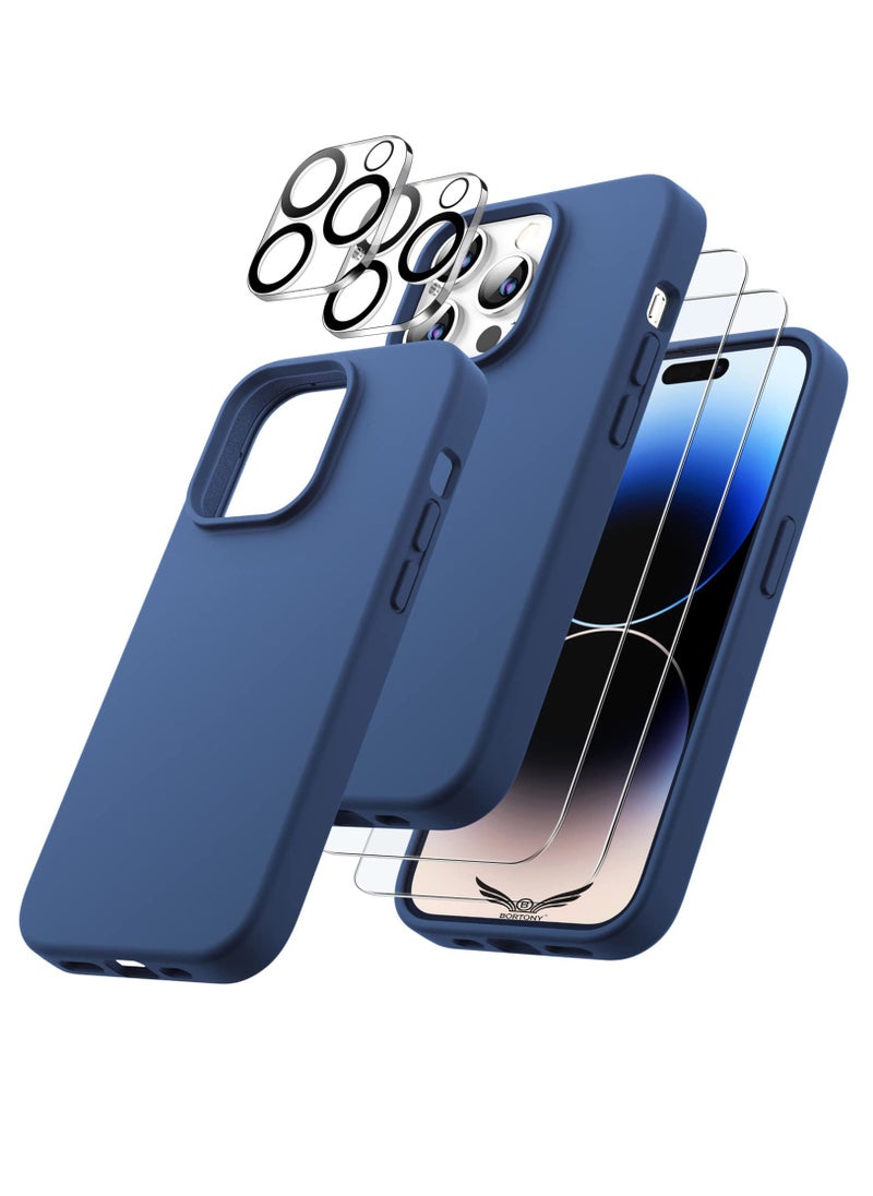 BORTONY iPhone 14 Pro Max Cover with 2 Pack Screen Protector + 2 Pack Camera Lens Protector Liquid Silicone Full Body Protection Shockproof Drop Protection Case 6.7 inches  - Image 1