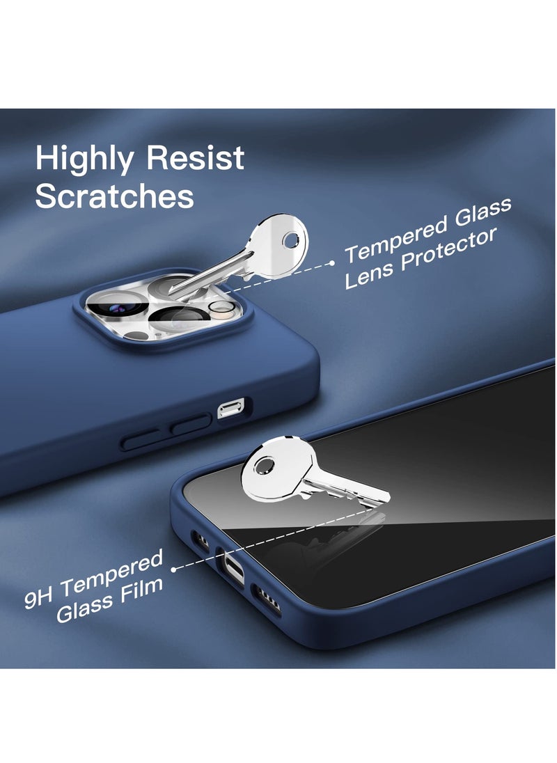 BORTONY iPhone 14 Pro Max Cover with 2 Pack Screen Protector + 2 Pack Camera Lens Protector Liquid Silicone Full Body Protection Shockproof Drop Protection Case 6.7 inches  - Image 4