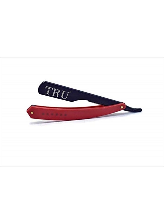 TRU BARBER Professional Barber Blade Straight Razor, Straight Blade Razor with 1.5mm Blade Exposure - Durable Straight Edge Razor, Single Edge (Black/Red) - Image 3