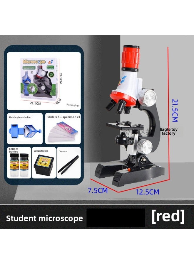 Children's Puzzle Early Education Simulation Biology Science Primary School Students' Laboratory Special High Definition Puzzle Microscope Toy-Color:Microscope With Mobile Phone Holder  - Image 1