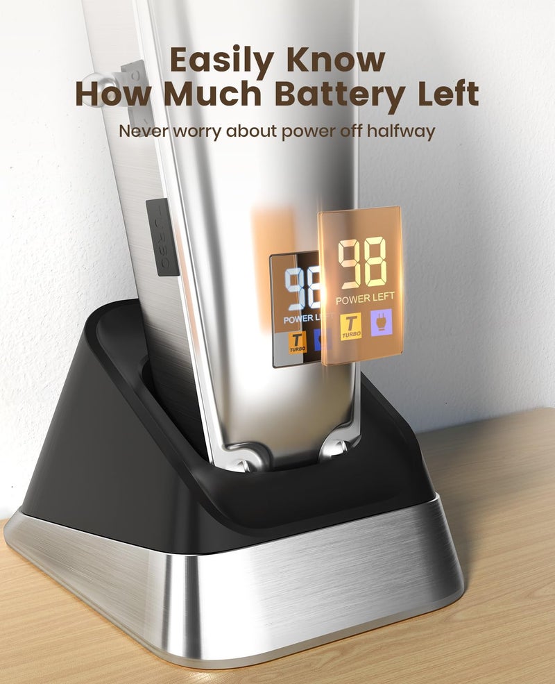 oneisall Dog Grooming Clippers for Thick Heavy Coats,Low Noise Cordless Dog Grooming Kit with Metal Blades, All Stainless Steel, 2 Speeds - Image 5