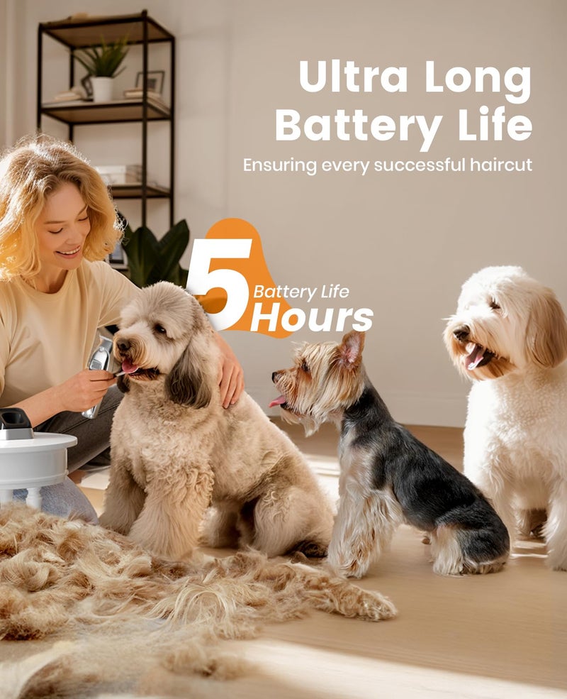 oneisall Dog Grooming Clippers for Thick Heavy Coats,Low Noise Cordless Dog Grooming Kit with Metal Blades, All Stainless Steel, 2 Speeds - Image 2