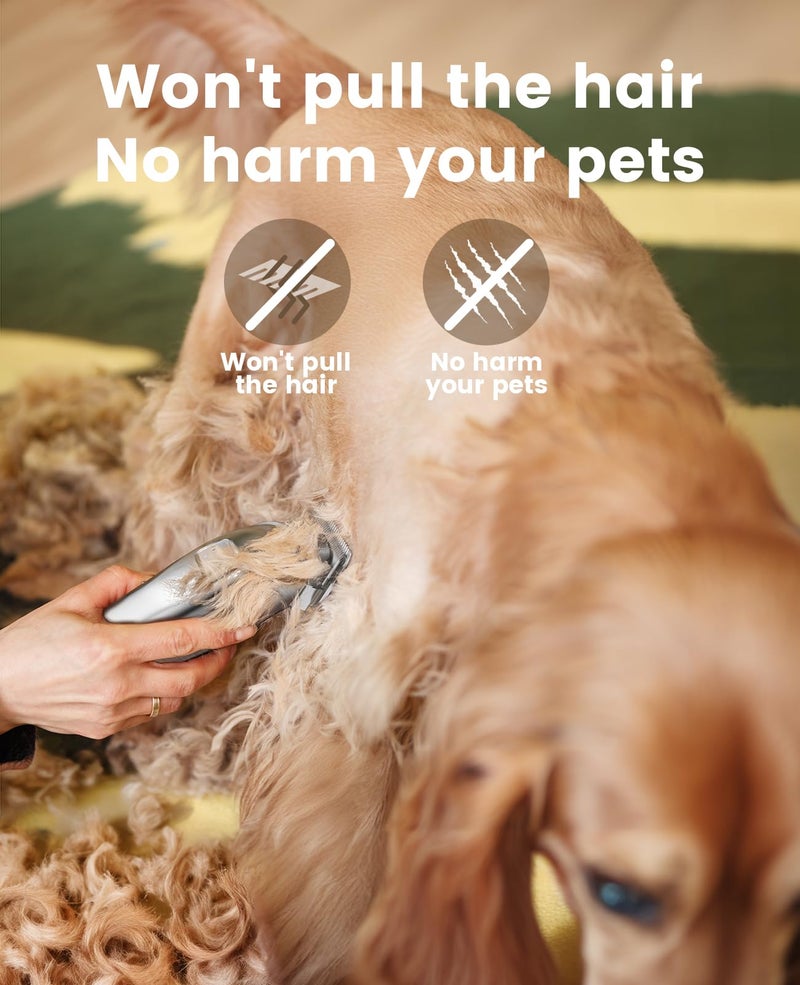 oneisall Dog Grooming Clippers for Thick Heavy Coats,Low Noise Cordless Dog Grooming Kit with Metal Blades, All Stainless Steel, 2 Speeds - Image 3