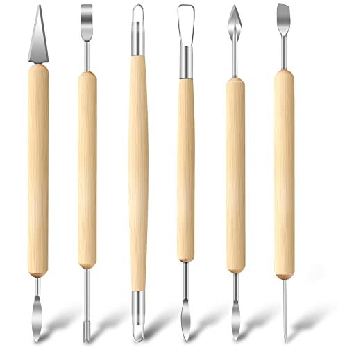 Jetmore 6 Pack Clay Tools Kit, Pottery Tools & Sculpting Tools, Polymer Modeling Clay Cutters Sculpture Set for Carving, Ceramics, Molding, DIY - Image 1