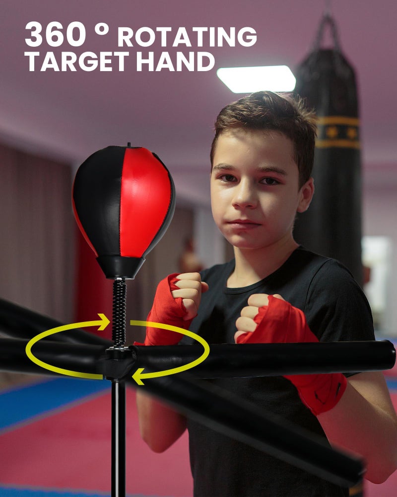 INNOLIFE Boxing Bar with Punching Bag for Kids, Adjustable Height Boxing Spinning Bar, Speed Trainer Free Standing Reflex Punching Ball Boxing Equipment for 7-12 Years - Image 5