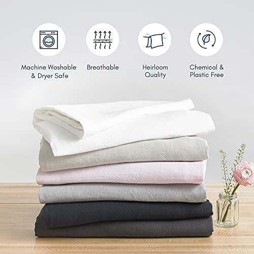 Baloo 100% French Linen Duvet Cover for Weighted Blanket (Dove Grey - 42"x72" - Throw Size) | Cooling, Soft & Durable | Certified European Flax® - Image 3