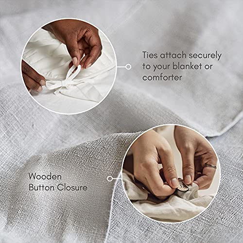 Baloo 100% French Linen Duvet Cover for Weighted Blanket (Dove Grey - 42"x72" - Throw Size) | Cooling, Soft & Durable | Certified European Flax® - Image 5