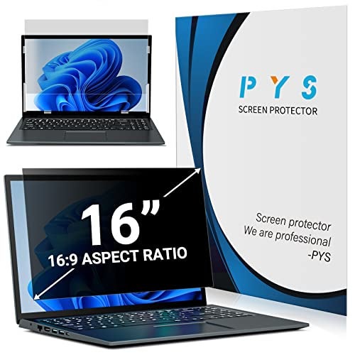 PYS Laptop Privacy Screen 16 Inch for Lenovo Dell HP - Removable 16.1" Laptop Screen Privacy Shield for 16:9 Widescreen Display - Anti Glare & Blue Light Screen Filters for Eye Protection - Image 1