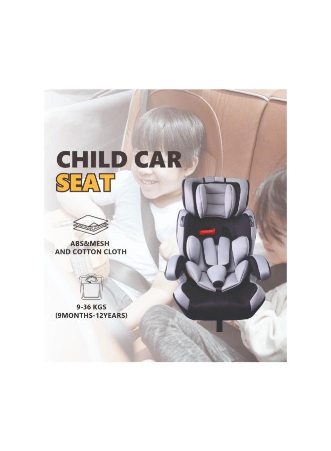Denx Premium Adjustable Child Car Safety Seat with ABS Frame, Breathable Mesh & Cotton Padding, Ergonomic Comfort, and Secure 5-Point Harness for Kids Aged 9 Months to 12 Years (9–36 kg) - Image 2