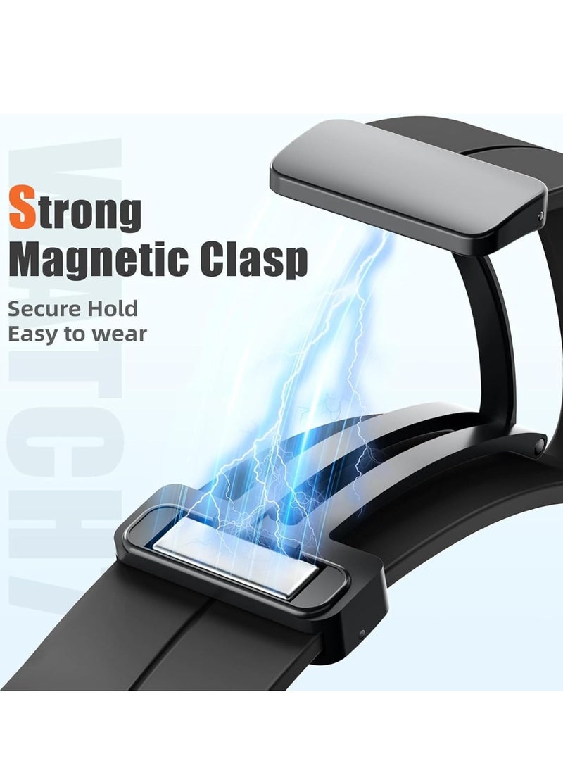 DUSALA Magnetic Band Compatible with Samsung Galaxy Watch 7 Ultra 2024 Strap, Magnetic D-Buckle Replacement Band, No Gap Silicone Sports Strap for Samsung Galaxy Watch 7 Ultra Men Women - Image 2