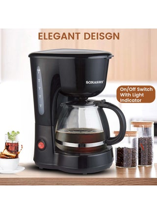 750 ML Drip Coffee Maker - With Glass Carafe | 600 W |Brew upto 8 Cups| Permanent Filter with Anti-drip Function | On/Off Switch with Light Indicator | Removable Funnel with Easy Cleaning With Overheat Protection | SCM-4920 Black 0.75 L 600 W SCM-4920 Black - view 5