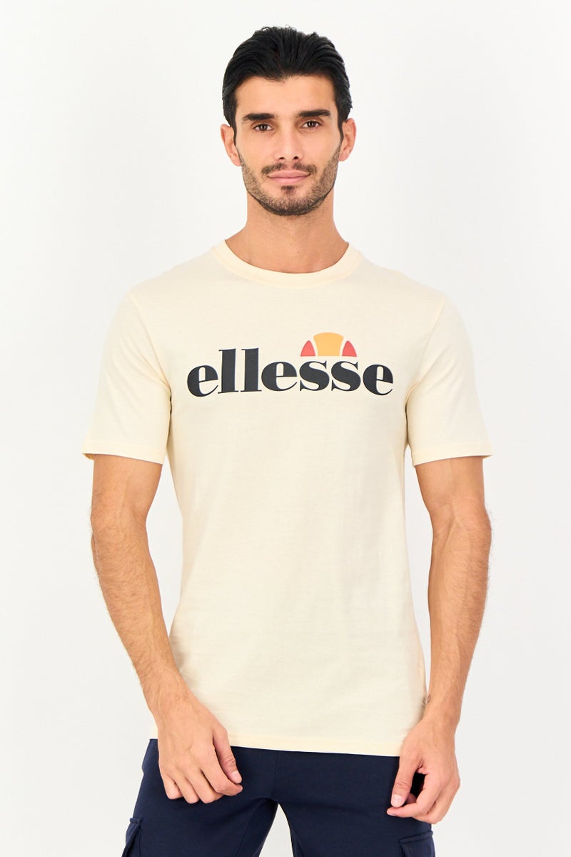 Ellesse Men Sportswear Fit Short Sleeve Outdoor T-Shirt, Cream - Image 1