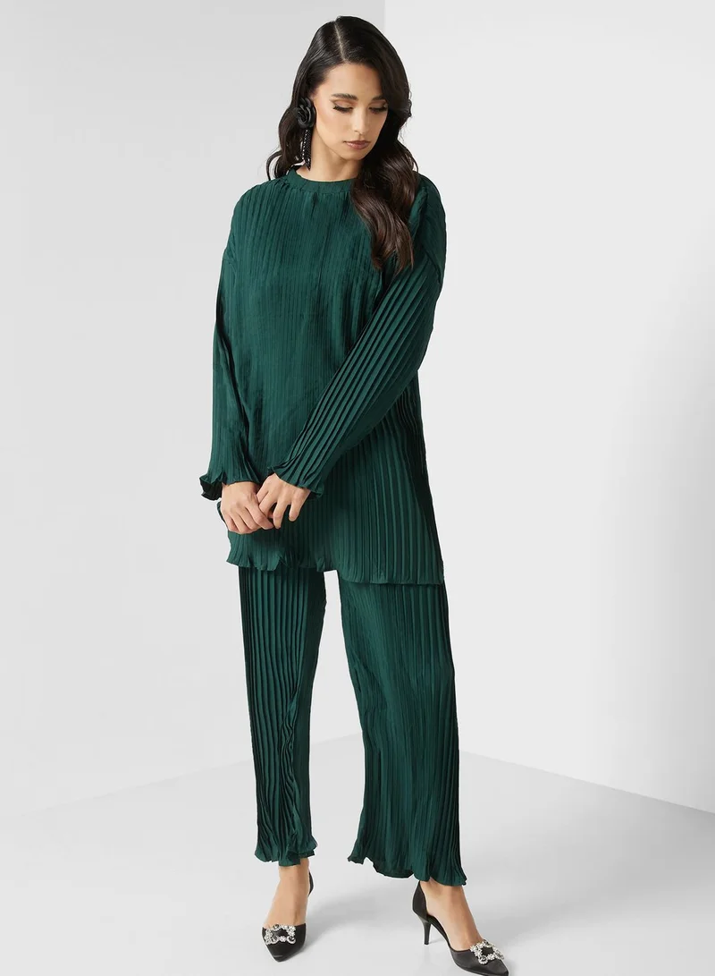 Khizana Pleated Tunic & Pant Set