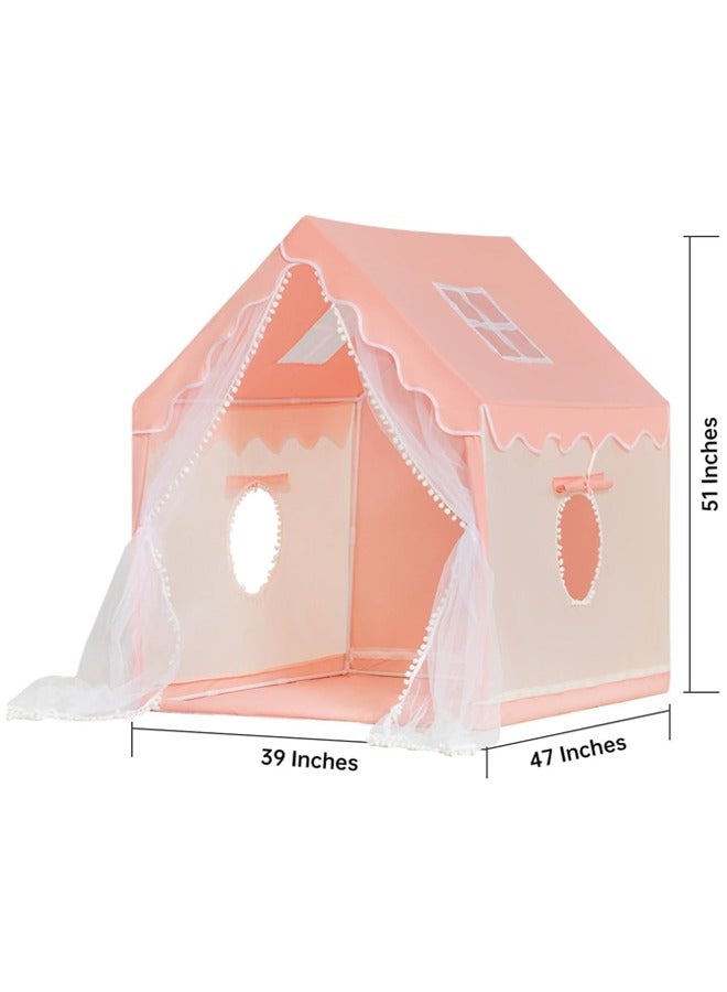 DUNISO Large Kids Tent House Indoor，Kids Play Tent,with Star String Lights Indoor Princess Castle Game Toy House for Fun and Imaginative Play kids play tent house,Birthday Party Decoration ， 120*100*130cm，Pink - Image 5