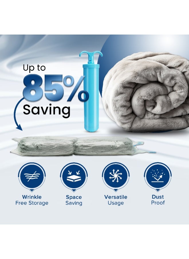 تنم أكياس تخزين مفرغة قابلة لإعادة الاستخدام - عبوة من ١٢ كيسًا لتوفير المساحة (٢ جامبو، ٣ كبير، ٣ متوسط، ٢ صغير) مع مضختين يدويتين | أكياس ضغط للملابس | حقائب تخزين للسفر | أكياس مانعة للتسرب | حقيبة تخزين قابلة لإعادة الاستخدام - Image 2