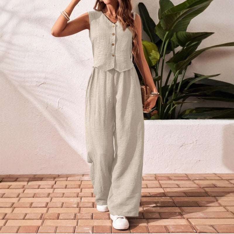 Women's Linen Vest & Pants Set - Image 4