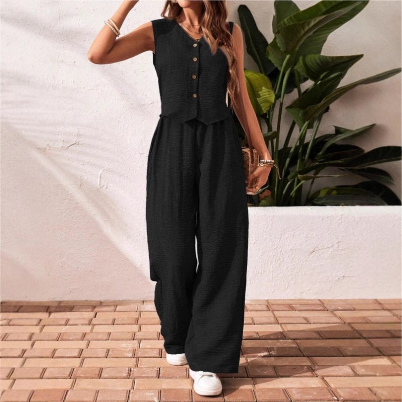 Women's Linen Vest & Pants Set - Image 2