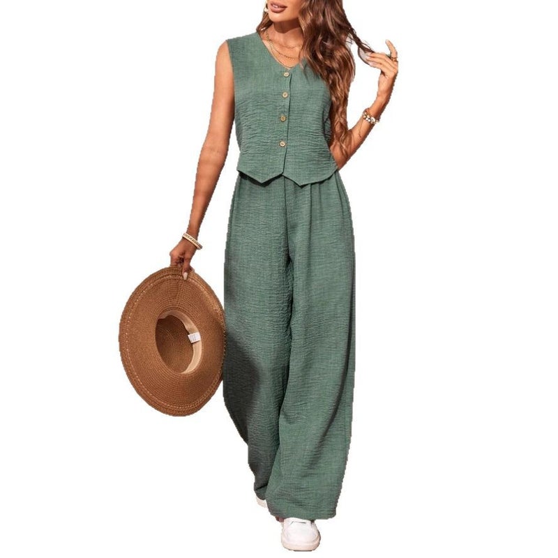 Women's Linen Vest & Pants Set - Image 5