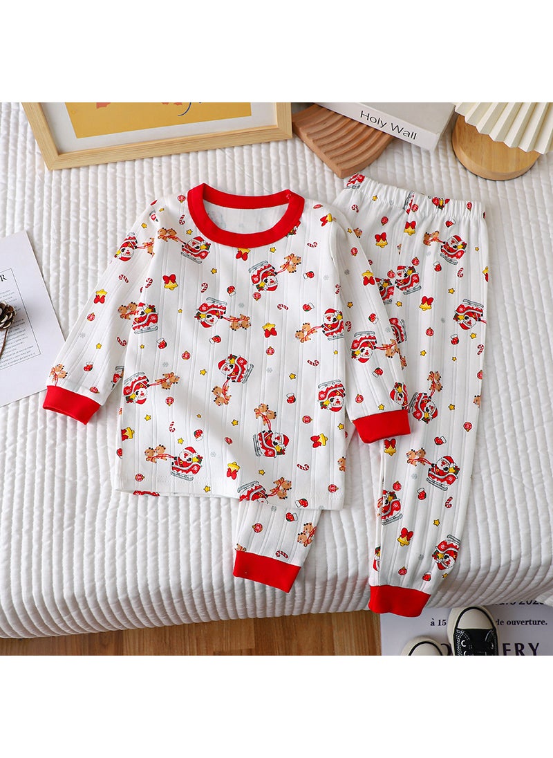 Cotton Kids Pajama Set Boys Girls Sleepwear Old man with white background 