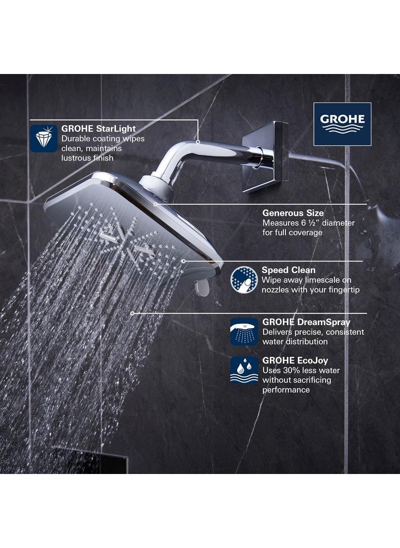 Grohe GROHE 267972430 Rainshower SmartActive Showerhead 175 GPM Triple Spray Matte Black  - Image 2