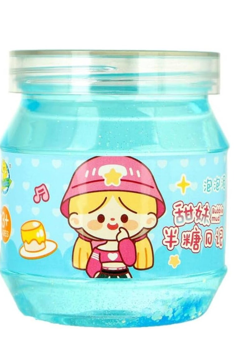 Transparent glitter slime for children - blue
