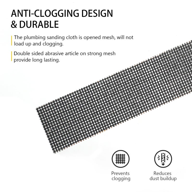 SCOTTCHEN Sanding Rolls/Plumbing Sanding Cloth 1-1/2" x 11yd (33 ft) / Plumber's Double Side Open Mesh/Silicon Carbide Grit #180-1Roll - Image 2
