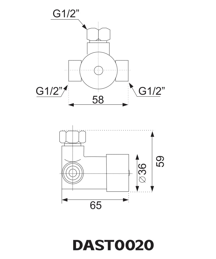 DOLPHY صمام خلط المياه الساخنة والباردة دولفي G12 للتحكم في درجة الحرارة لصنبور الاستشعار التلقائي من النحاس - Image 4