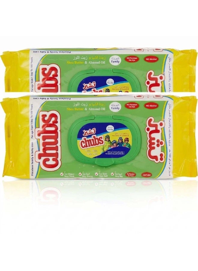 Chubs All Family Shea Butter & Almond Oil Wet Wipes- 250gms