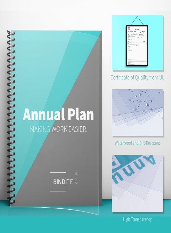 Binditek 100 Pack 6 Mil Clear Presentation Covers for Binding, Ultra Clear, 8.5 x 11 Inches, Letter Size, Square Corners, Un-Punched, Office Supplies - Image 4