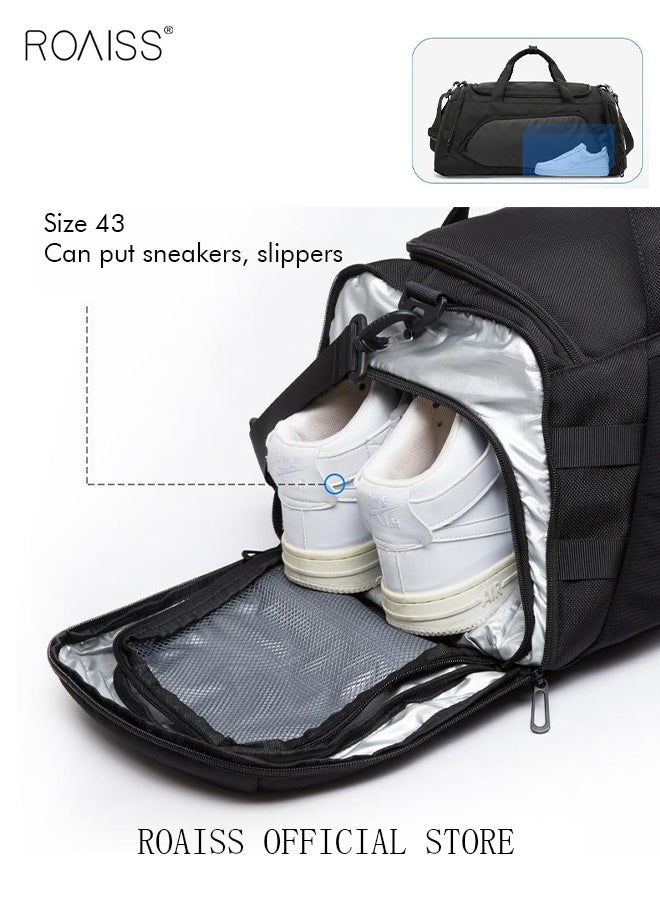 roaiss - Large-Capacity Shoulder Bag Outdoor Sports Portable Fitness Bag Dry and Wet Separation with Independent Shoe Compartment Suitable for Short-Distance Travel  for Men & Women Multi-Occasion Application of Sports Bag - Image 1