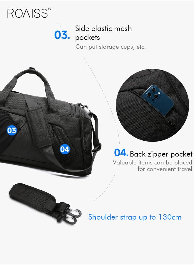 roaiss - Large-Capacity Shoulder Bag Outdoor Sports Portable Fitness Bag Dry and Wet Separation with Independent Shoe Compartment Suitable for Short-Distance Travel  for Men & Women Multi-Occasion Application of Sports Bag - Image 1
