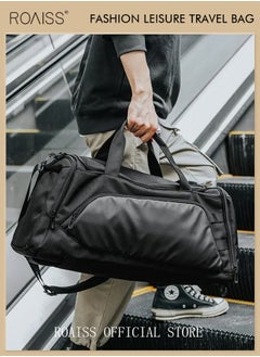 roaiss Large-Capacity Shoulder Bag Outdoor Sports Portable Fitness Bag Dry and Wet Separation with Independent Shoe Compartment Suitable for Short-Distance Travel  for Men & Women Multi-Occasion Application of Sports Bag  - Image 3