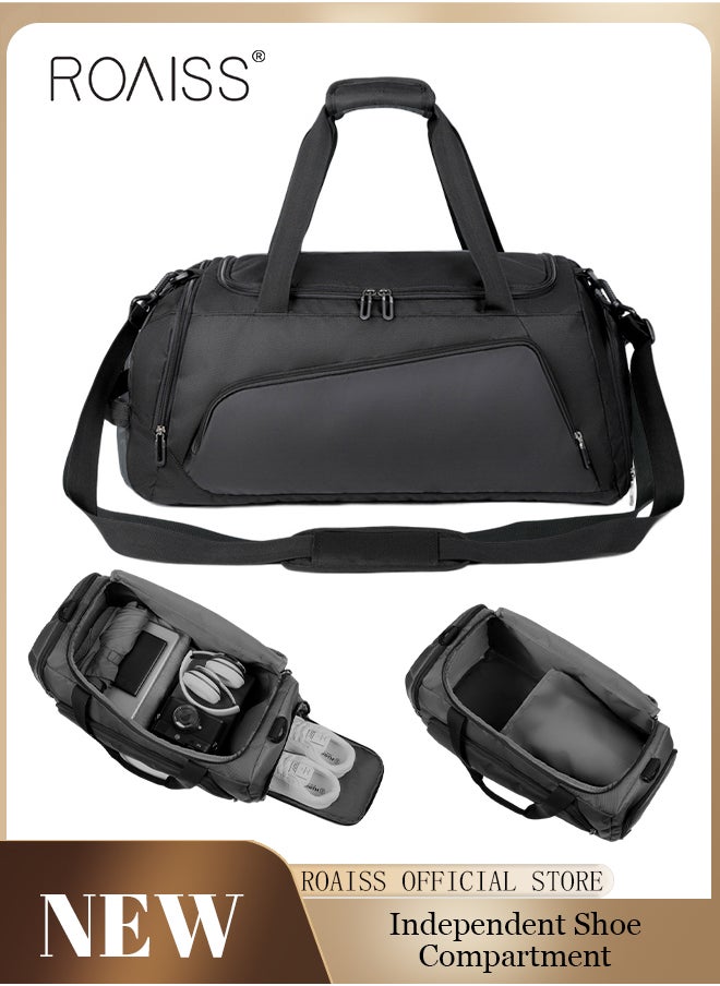 roaiss - Large-Capacity Shoulder Bag Outdoor Sports Portable Fitness Bag Dry and Wet Separation with Independent Shoe Compartment Suitable for Short-Distance Travel  for Men & Women Multi-Occasion Application of Sports Bag - Image 1